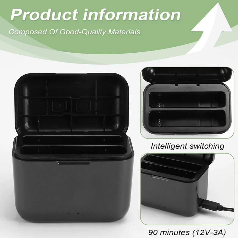 Быстрое зарядное устройство для Insta360 X4 быстрое портативное 2-канальное батарей