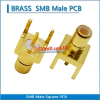 1x pcs high quality smb male solder square pcb plug brass gold straight coaxial rf adapters connector