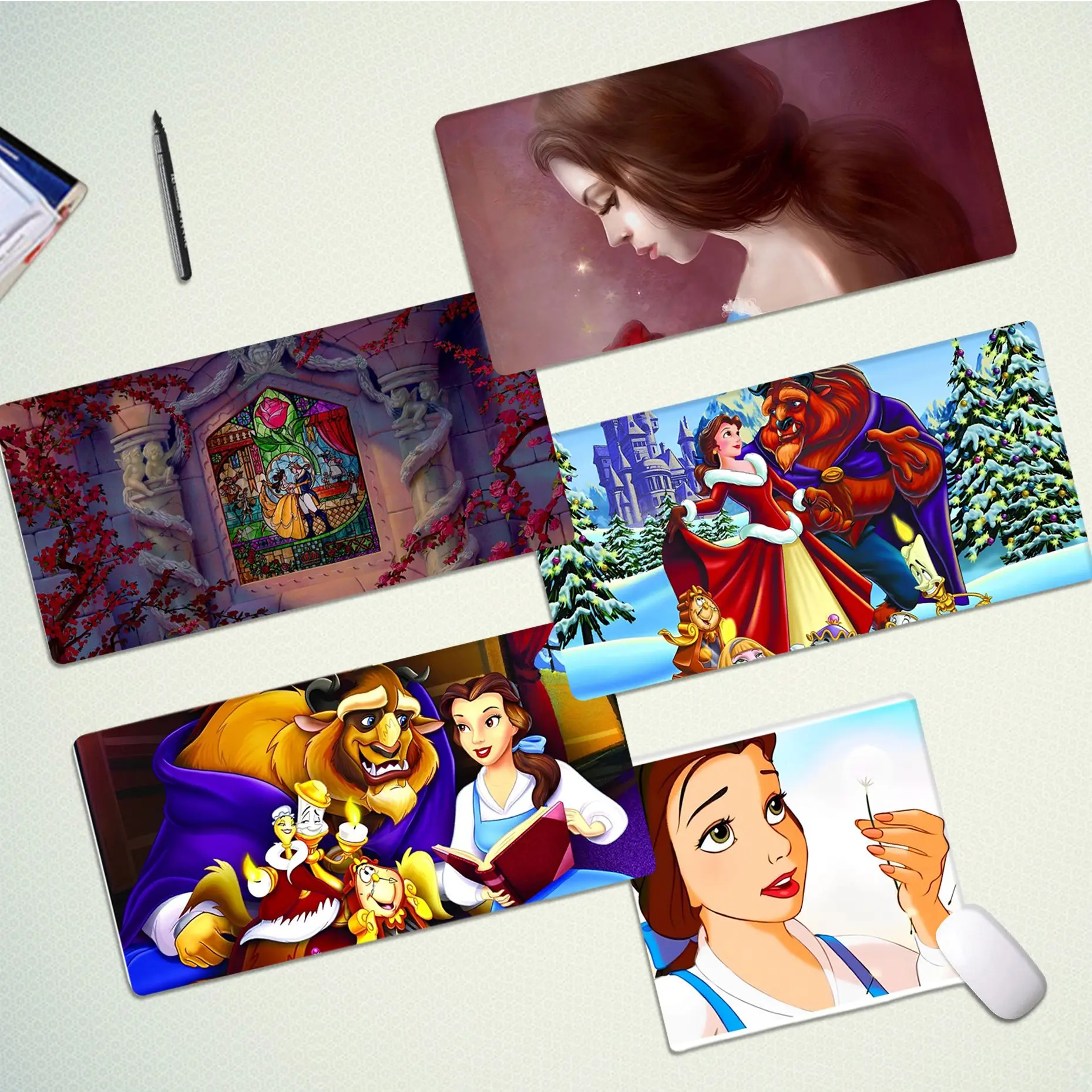 

Коврик для клавиатуры, резиновый игровой коврик для мыши Disney, Красавица и чудовище, Настольный коврик, размер для игроков CSGO, для настольног...