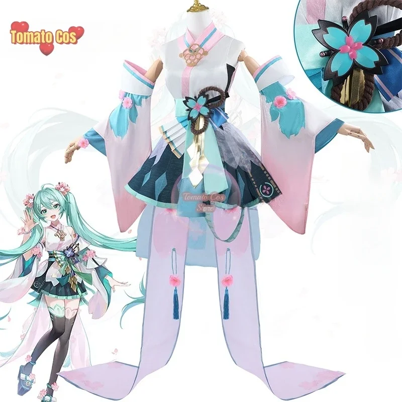 В наличии Miku Onmyoji Default Невольтный Косплей Костюм Фея Платье Кимоно Юката Полный