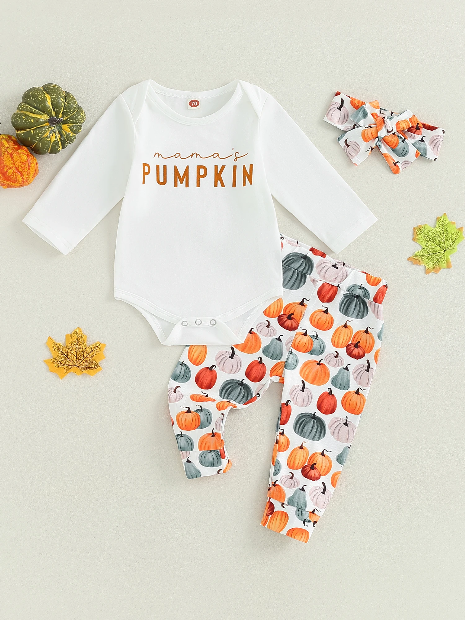 

Милый костюм на Хэллоуин для новорожденных девочек или мальчиков очаровательный комбинезон с длинными рукавами с принтом тыквы длинные брюки и