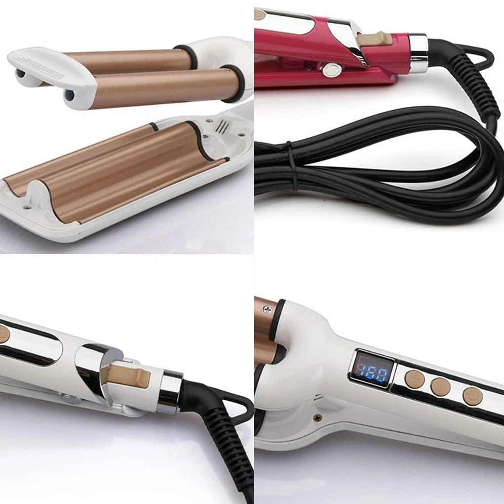 

Профессиональные электрические щипцы для завивки волос с ЖК-дисплеем, 3 бочонка, щипцы для завивки волос, керамический инструмент для глубо...