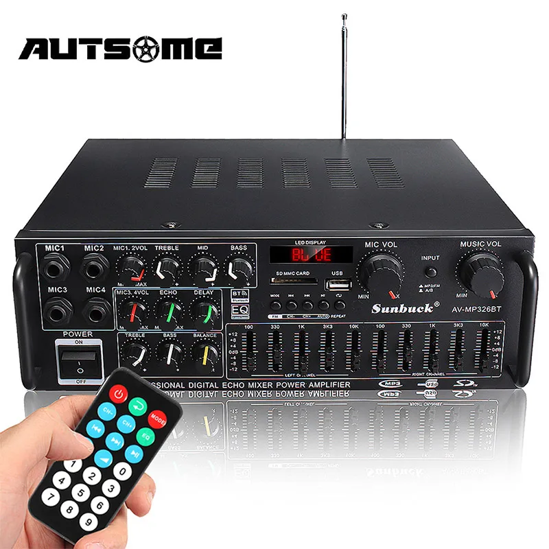 Популярный автомобильный стереоусилитель 5000 Вт bluetooth объемный звук USB SD AMP FM DVD AUX