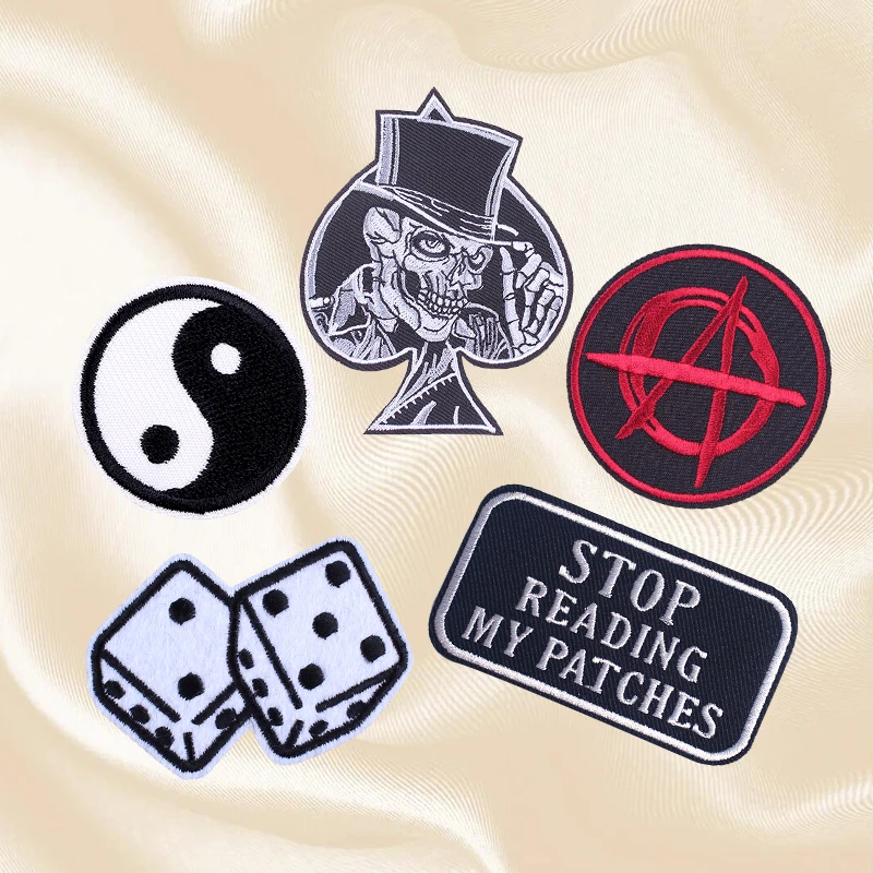 Набор нашивок с вышивкой в стиле панк/Рок/Череп