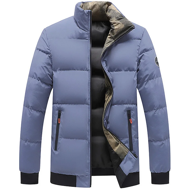 Mens Jacket lapel mens Parka Winter New down jacket Pure color Warm Jackets men business leisure coat bread clothing youth coats