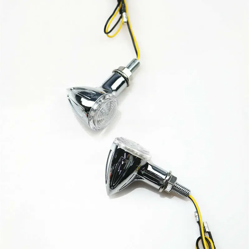 

Chrome Motorcycle LED Turn Signal for Honda Kawasaki Suzuki Yamaha CB VTX CG125 Cruiser Chopper Bobber Old School Cafe Racer