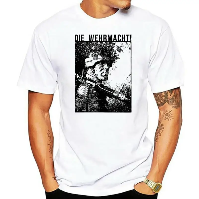

Print T Shirt Men Summer Style Fashion Die Wehrmacht T Shirt Heer Soldaten Infanterie Division Stahlhelm 032588