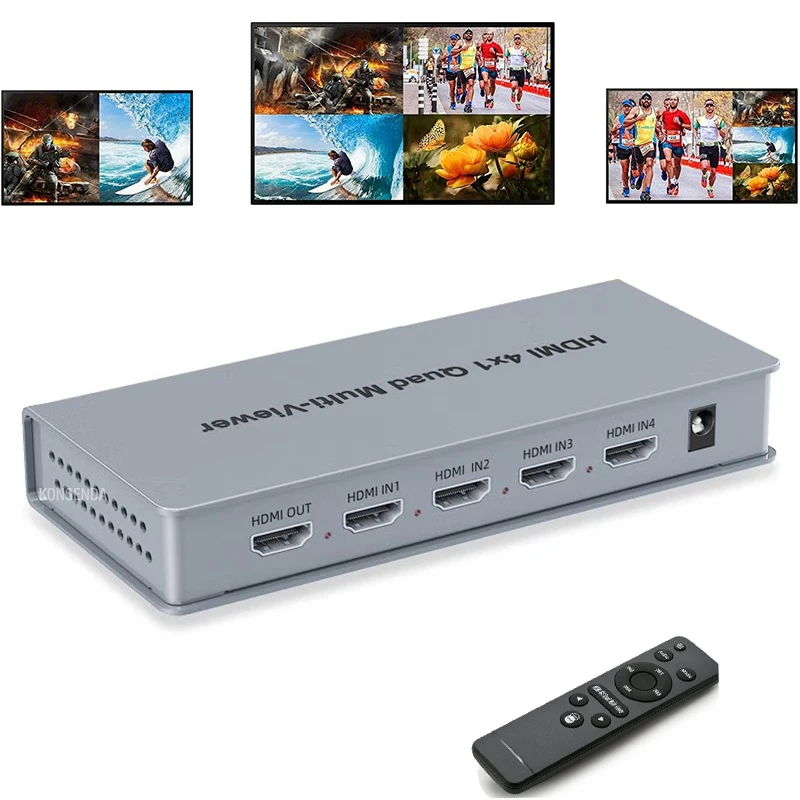 

4x1 Hdmi Multi-viewer 1080P 4 Channel Input HDMI Multiviewer 4x1 Quad Screen Segmentation Splitter Seamless Switch PS4 PC To TV