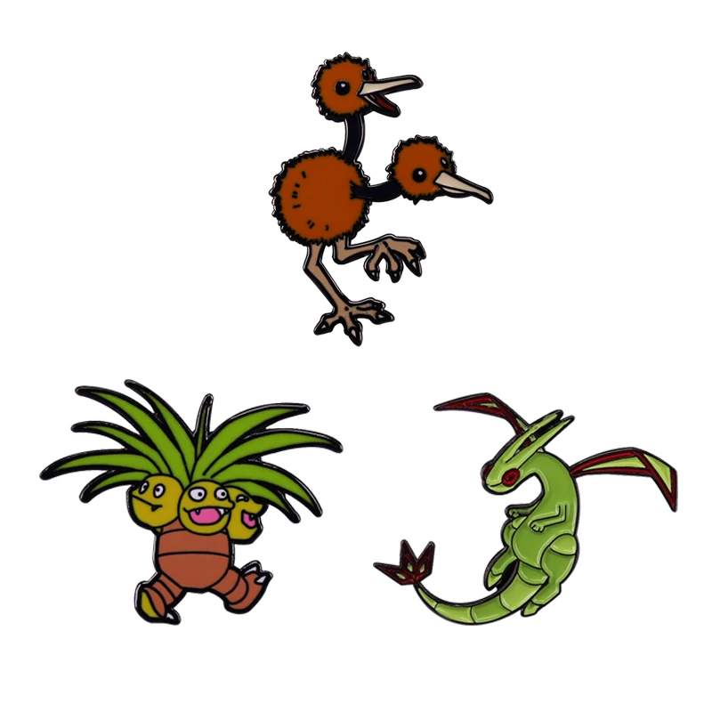 Брошь эмалированная в японском стиле с изображением эльфа |