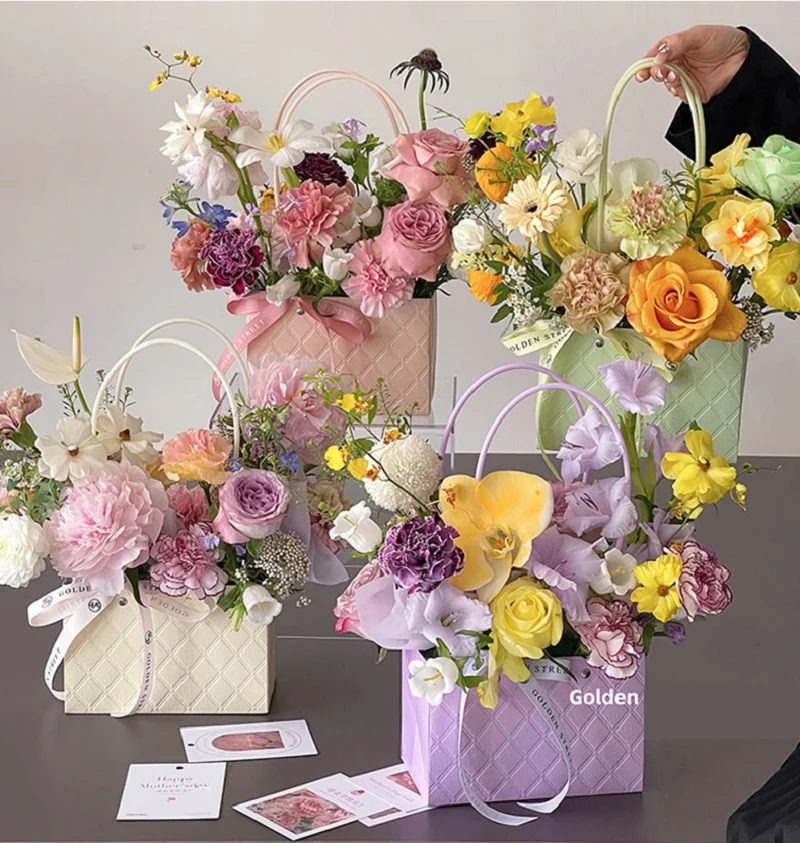 

Портативная коробка для цветов, складная бумажная Удобная Подарочная сумка, сумка из крафтовой бумаги, свадебная Роза, стандартная Подарочная коробка, упаковка для конфет, тортов, дней рождения