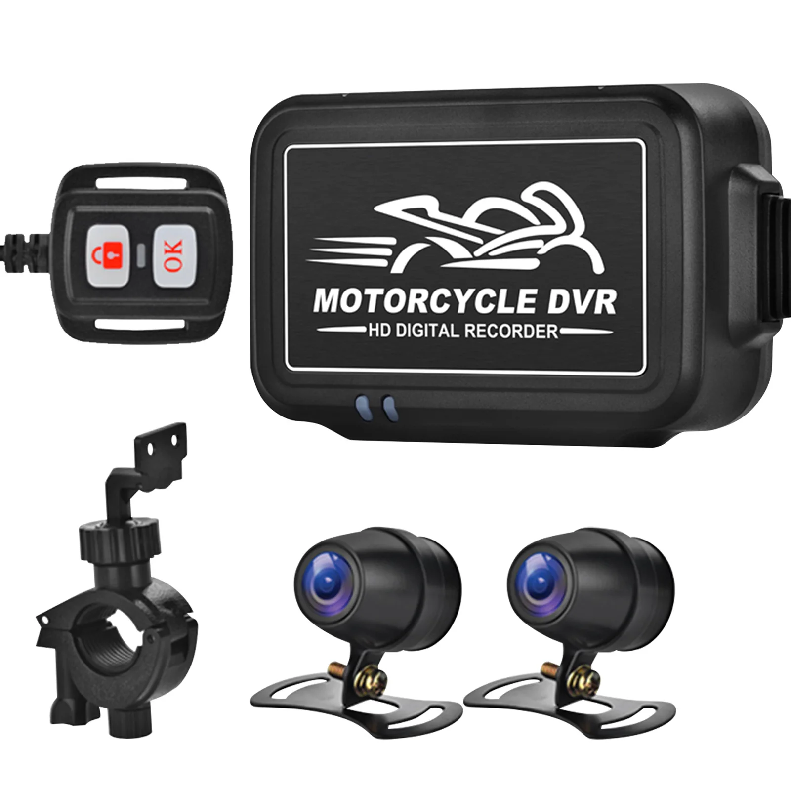 Universal 1080P HD Motorcycle Camera 150 Degree Wide Angle Daul Dash Cam Waterproof Driving Recorder Front Rear Recorder Camera