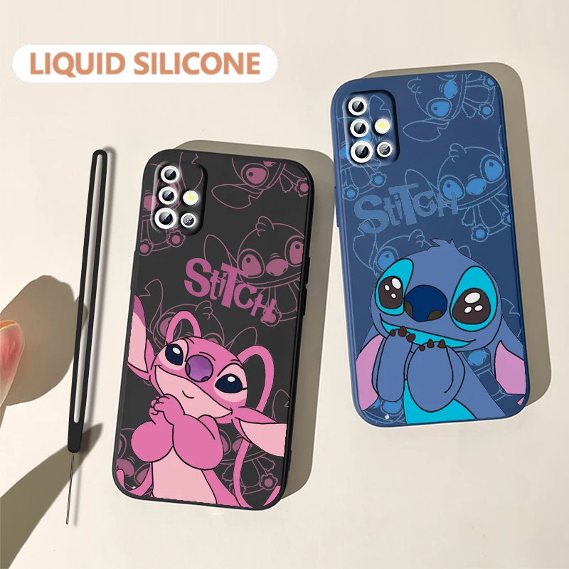 

Stitch Lilo Cartoon For Samsung Galaxy A71 A51 A81 A91 A41 A31 A21S A11 A01 A50 A30 A20S Liquid Rope Phone Case Coque Capa Funda