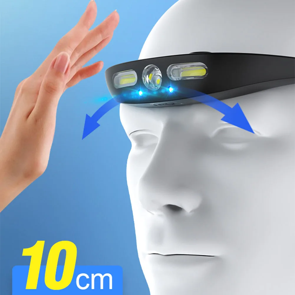 

Waterproof LED Headlamp Rechargeable 5 Modes Body Motion Sensor Headlight Camping Flashlight Head Light Torch Lamp With USB