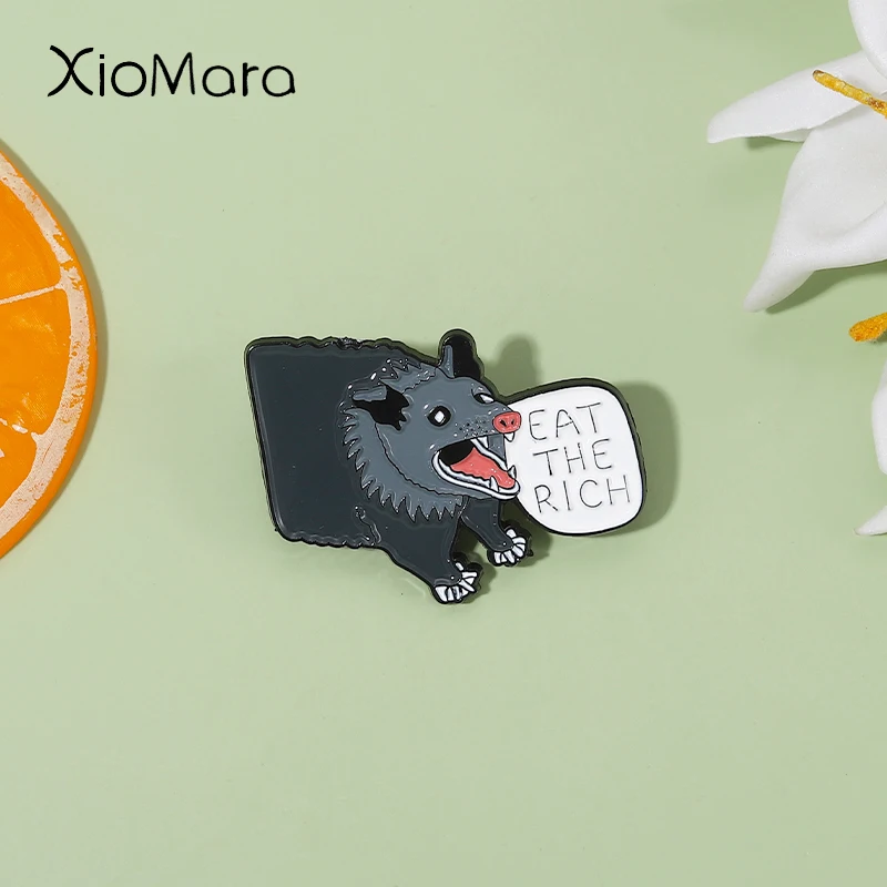 Оптовая цена эмалированная булавка в виде мультяшного дикого кабана аксессуары