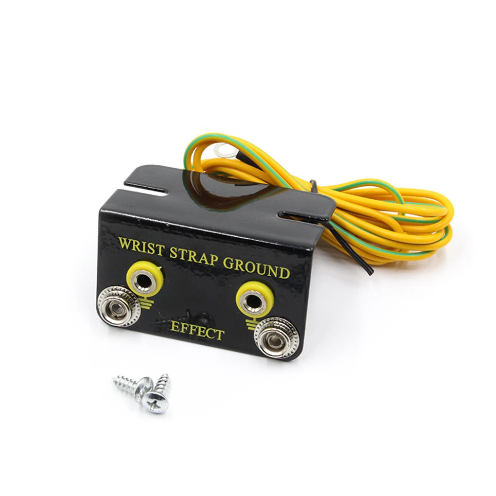

5pcs Ground Socket Cordless Wireless Discharge Cables Dual Plug L-Shaped Sockets Anti-Static Wrist Strap Armband