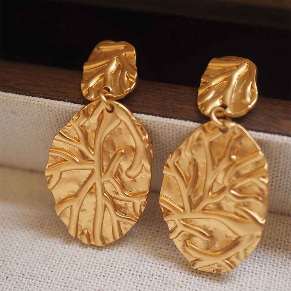 

Vintage Temperament Frosted texture leaf rhizome eardrops Earrings for women's Girl Upscale Accessories Jewelry wholesale