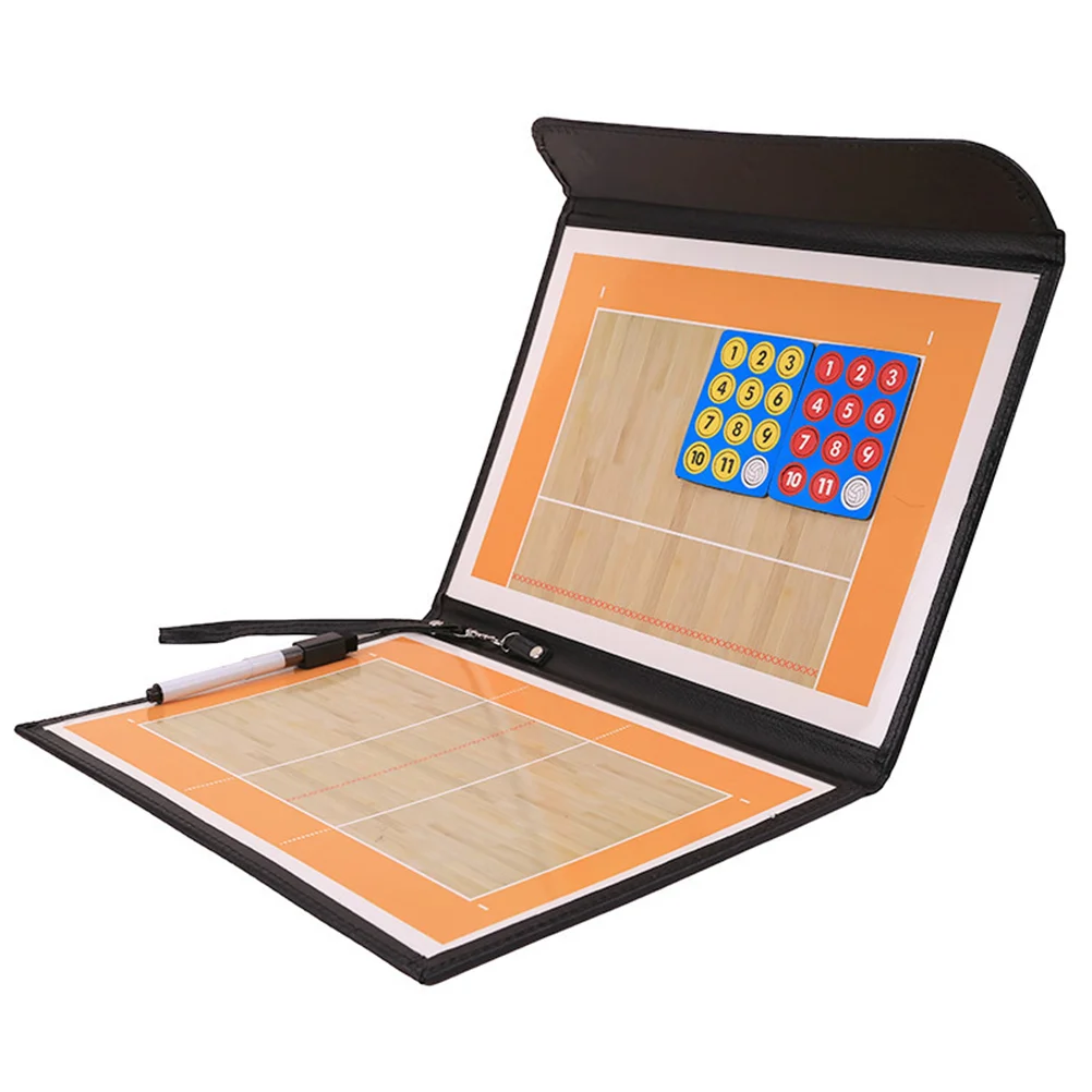

Folding Two Section Clipboard Magnetic Professional Volleyball Coaching Board Erase with PU Case and Marker Pen and