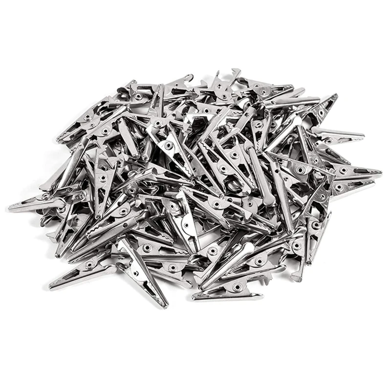 

1000PCS 1.06IN / 27Mm Mini Metal Alligator Clips, Crocodile Clamps Silver Tone Nickel Plated Test Line Spring Clamps.