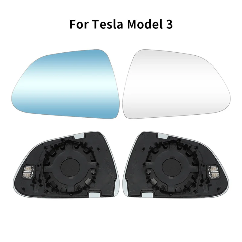 For Tesla Model Y & Model 3 Car Wide Angle mirror heat Waterproof anti glare Large Vision Rearview Mirror Lens car