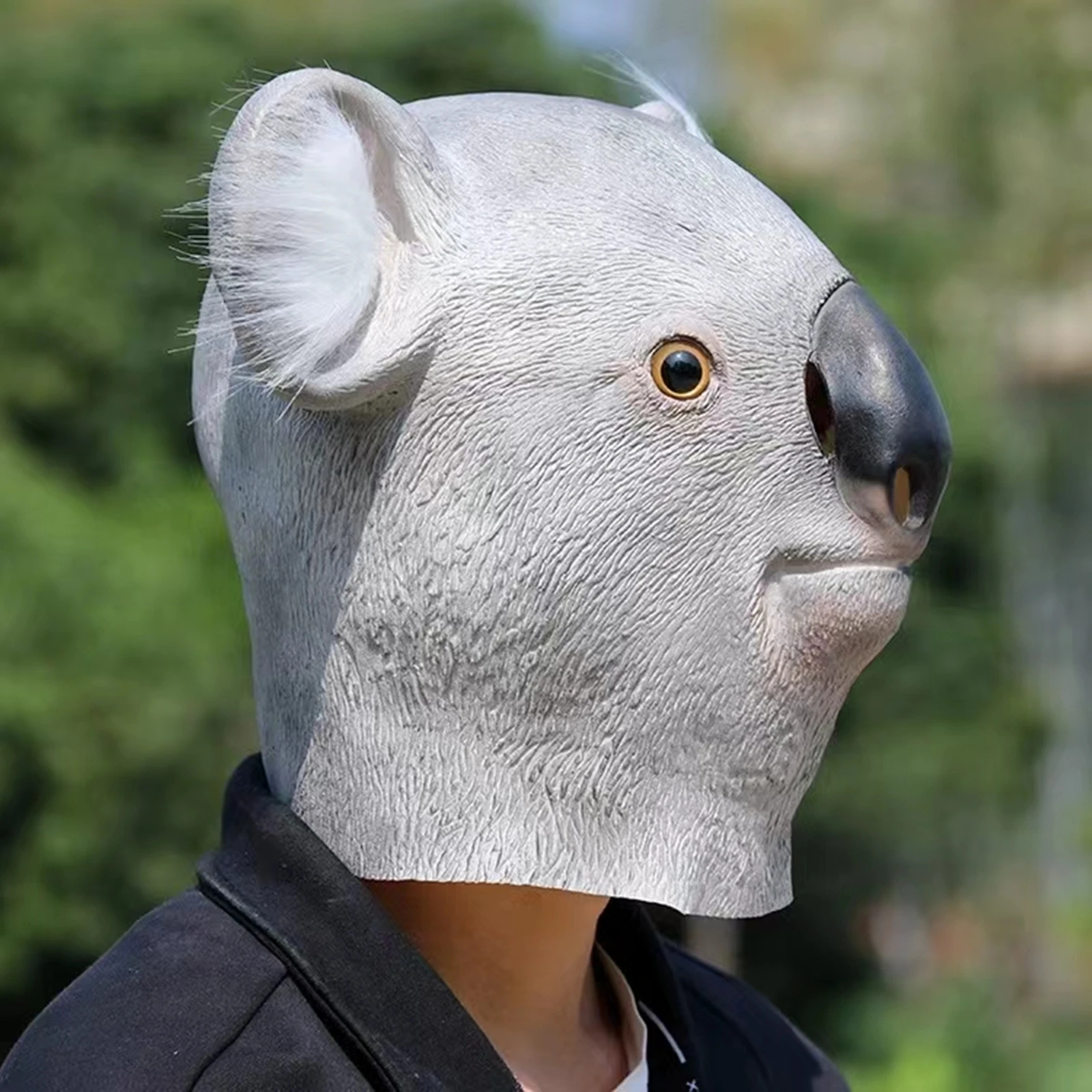 Маска на лицо в виде животного Коала Хэллоуин Забавный Милый латексный костюм