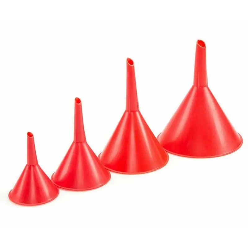 

Multi Use Red Filling Oil Change Equipment Funnel Set Durable Universal 4pcs Set Funnel Car Accessories Plastic Funnel