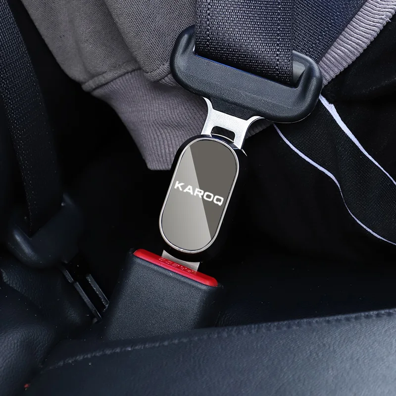 

For Skoda Karoq With LOGO Car Seat Belt Clip Extender Safety Seatbelt Lock Buckle Extension Plug Thick Insert Socket Converter