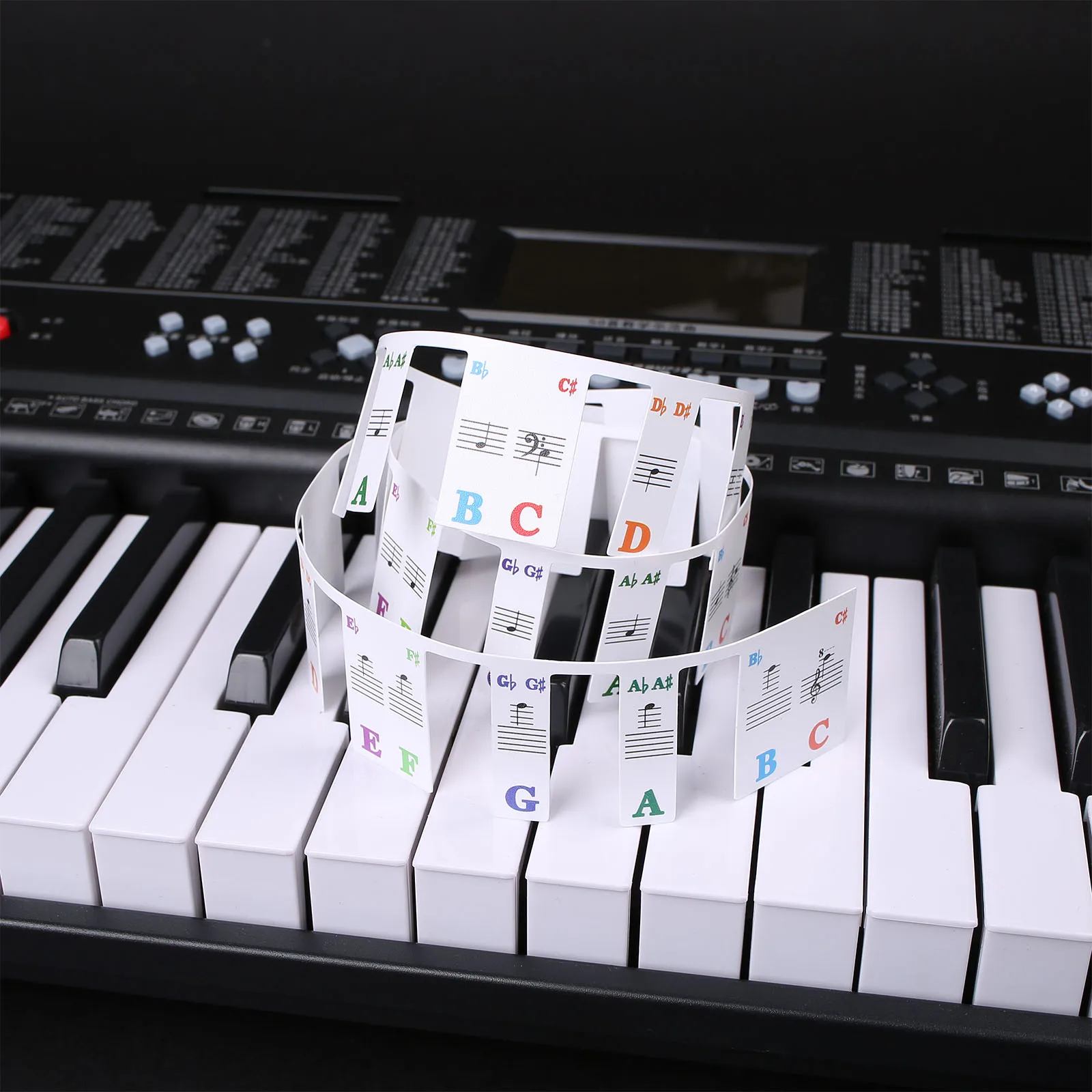 Piano Keyboard Stickers Grand/upright/electric Piano 88 keys Stave Notation Note Strip Label Symbol for Beginners Students Kids