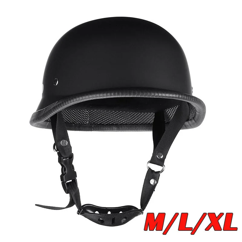 

Мотоциклетный шлем M/L/XL, летний винтажный, для скутера, мотоцикла, круизера, полулицевой шлем, яркий черный, Стайлинг автомобиля, черный