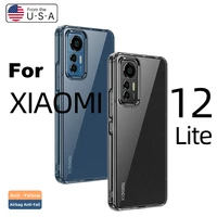 for xiaomi mi 12 lite case crystal clear hard pc shockproof camera protection transparent back cover for xiaomi 12 lite