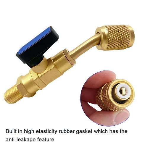 Адаптер шарового крана из трех частей, адаптер шарового крана с прямым стопором для заправочного шланга R22, поплавковый клапан для инструмента хладагента HVAC