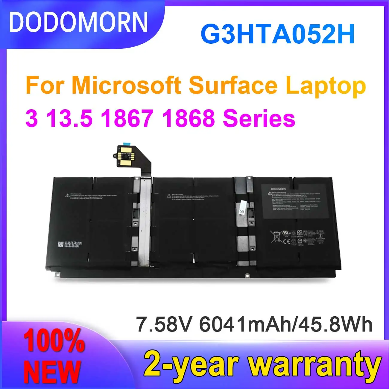 

Новый аккумулятор DODOMORN G3HTA052H для Microsoft Surface Laptop 3 Laptop3 1868 1867 G3HTA052H, Оригинальный планшет, быстрая доставка