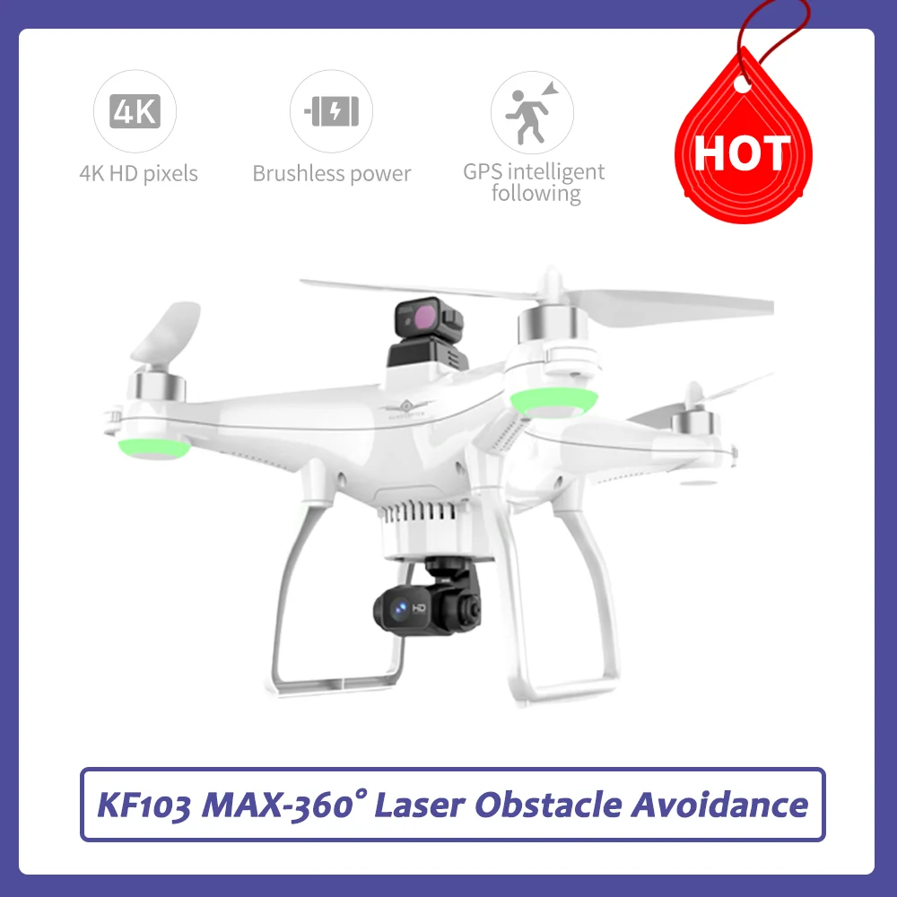 

KF103 MAX Drone 4K Professional HD-Dual Camera 3-Axis Gimbal Drone With Laser Barrier Helicoptero RC Aircraft Drone Toys For Kid