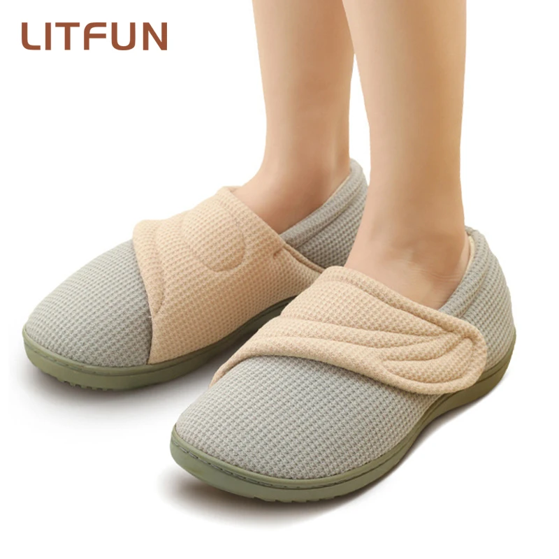 Litfun 2023 Premium Plush Women Care Shoes Simple Four-season Soft Maternity Non-slip Slippers Windproof Breathable Home Shoes