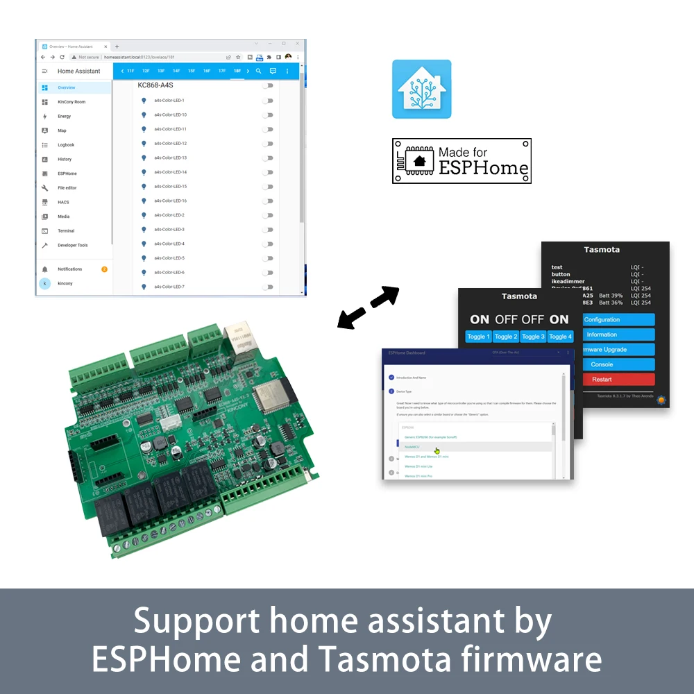 Фото KC868-A4S с интегрированным ESP32, поддерживает Ethernet и Wi-Fi связь, 12 цифровых входов и 8 аналоговых выходов 0-10В. №4