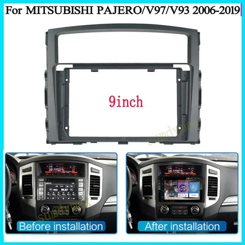9 &quot2din Android радио приборная панель комплект лицевая для MITSUBISHI Pajero V97 V93 2006-2016 рамка