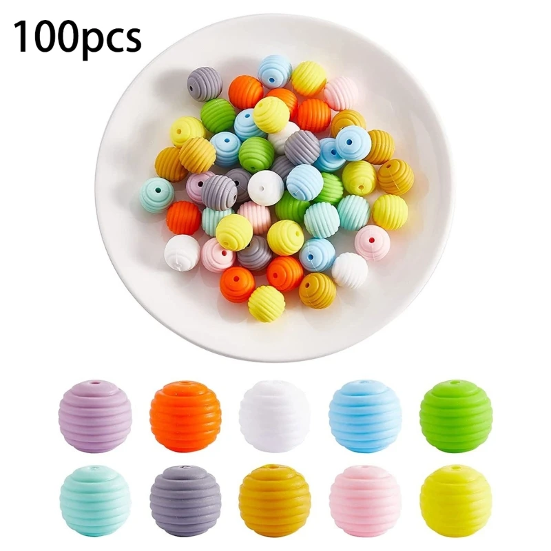 

15mm Silicone Beads Set DIY Necklace Bracelet Beads for Craft Jewelry 100pcs Colorful Round Beads Bulk Accessory DropShipping