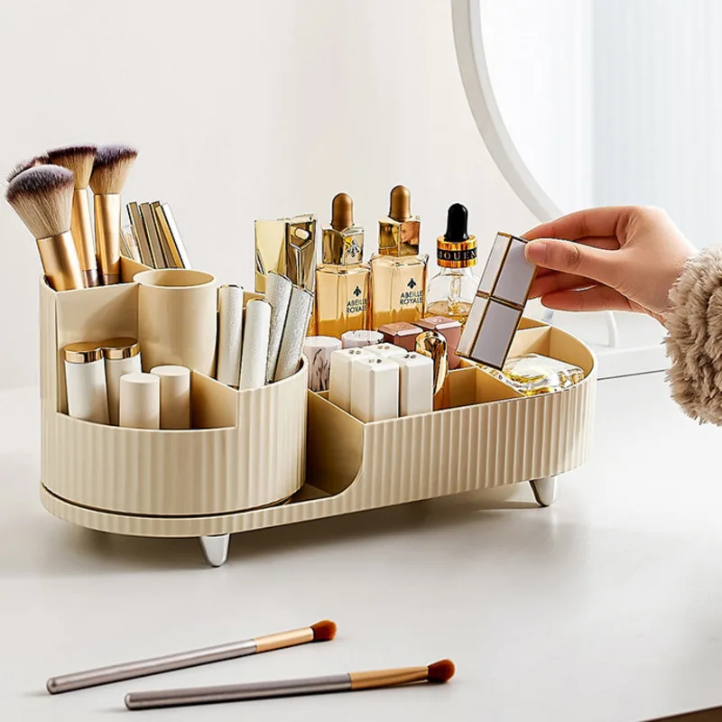 

TRotating Makeup Container Makeup Storage Skincare 360° Palette Holder Desktop Brush Cosmetic Organizer Women Eyeshadow Box For