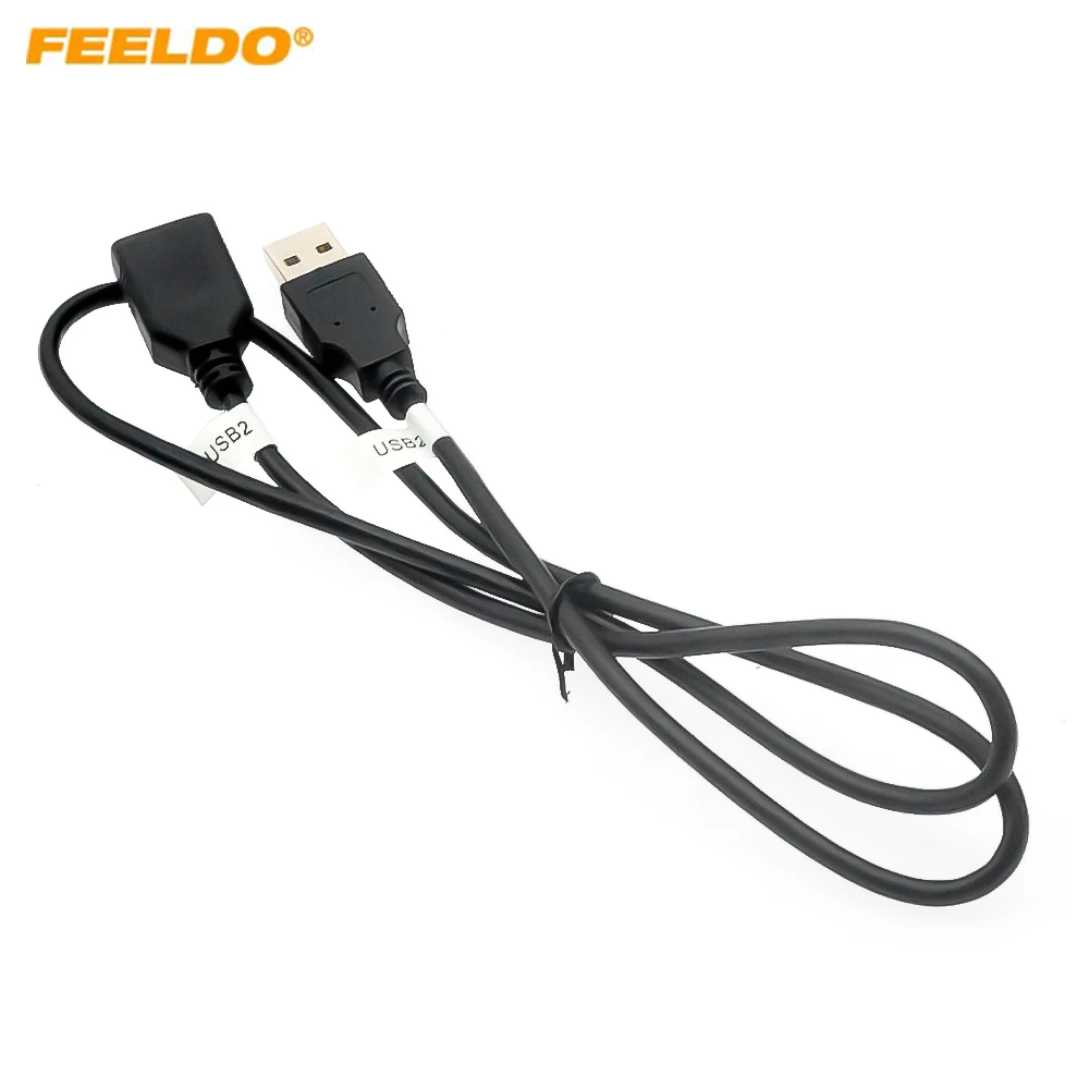 

Автомобильный аудио видео вход FEELDO 80 см медиа данных USB 2,0 разъем USB адаптер для универсальных моделей автомобилей кабель адаптер