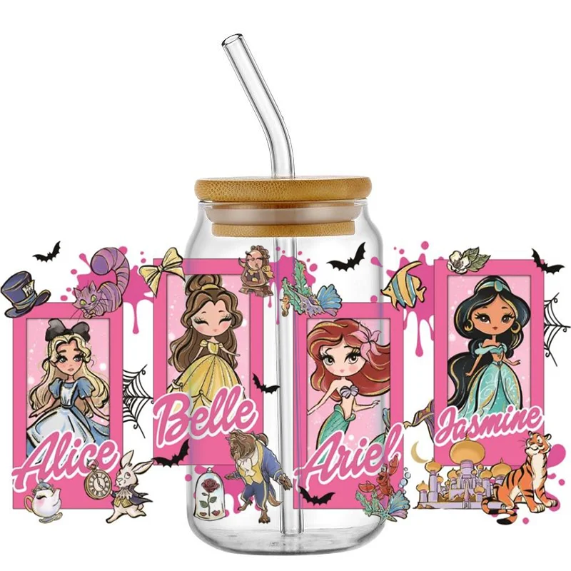 Персонализированная наклейка Холодное сердце Ариэль УФ DTF для чашек объемом 16