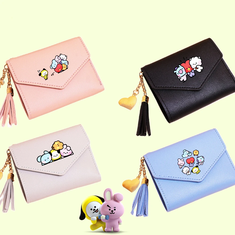 

Bt21 Wallets Kawaii Anime RJ TATA CHIMMY KOYA COOKY Cute Kpop Star BTS Fans Gifts Stylish Fashion Girls Holiday Presents Lovely