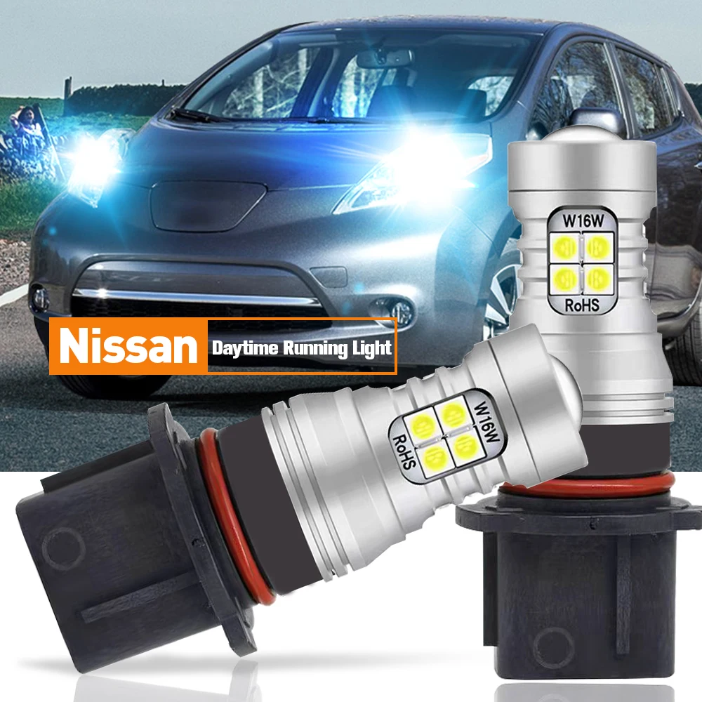 

2pcs LED Daytime Running Light DRL Bulb Lamp P13W Canbus Error Free For Nissan Leaf ZE0 2010 2011 2012 2013 2014 2015 2016