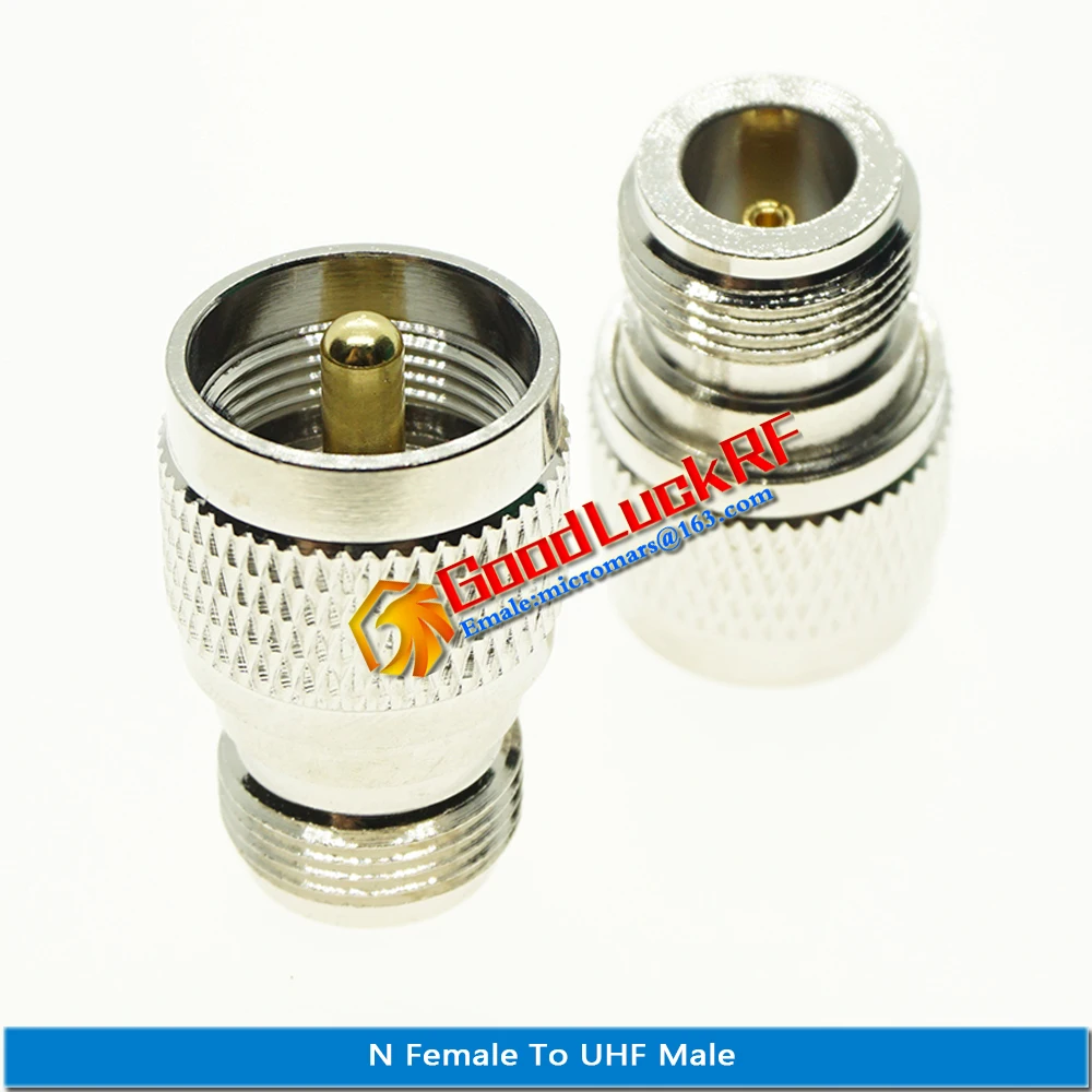 

1X Pcs N Female To UHF Male Plug N To UHF PL259 SO239 Connector Socket N - UHF Nickel Plated Brass Straight RF Coaxial Adapters