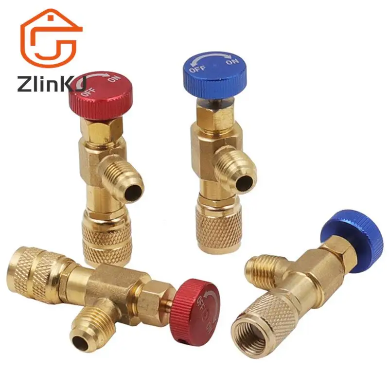 

1pc Liquid Safety Valve R410A R22 Air Conditioning Refrigerant 1/4 "Safety Adapter Air Conditioning Repair And Fluoride