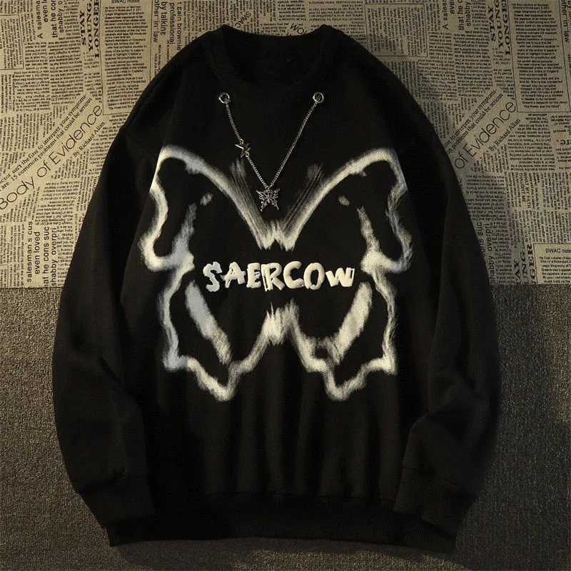 

Oversized Hoodies Women Korean Style 2022 Spring Loose Retro Printing Sweatshirt Grunge Long Sleeve Pullovers Y2k Clothes O-neck