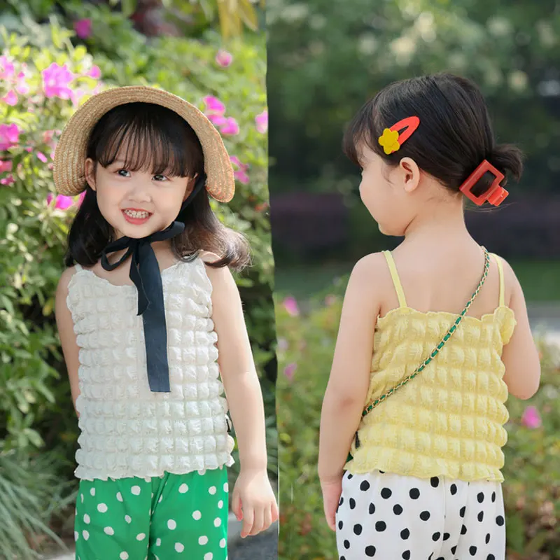 

Girls Tank Tops Candy Color Crop Tops for Kids Sleeveless Children T Shirts Baby Undershirts Toddler Camisoles Underwear Clothes