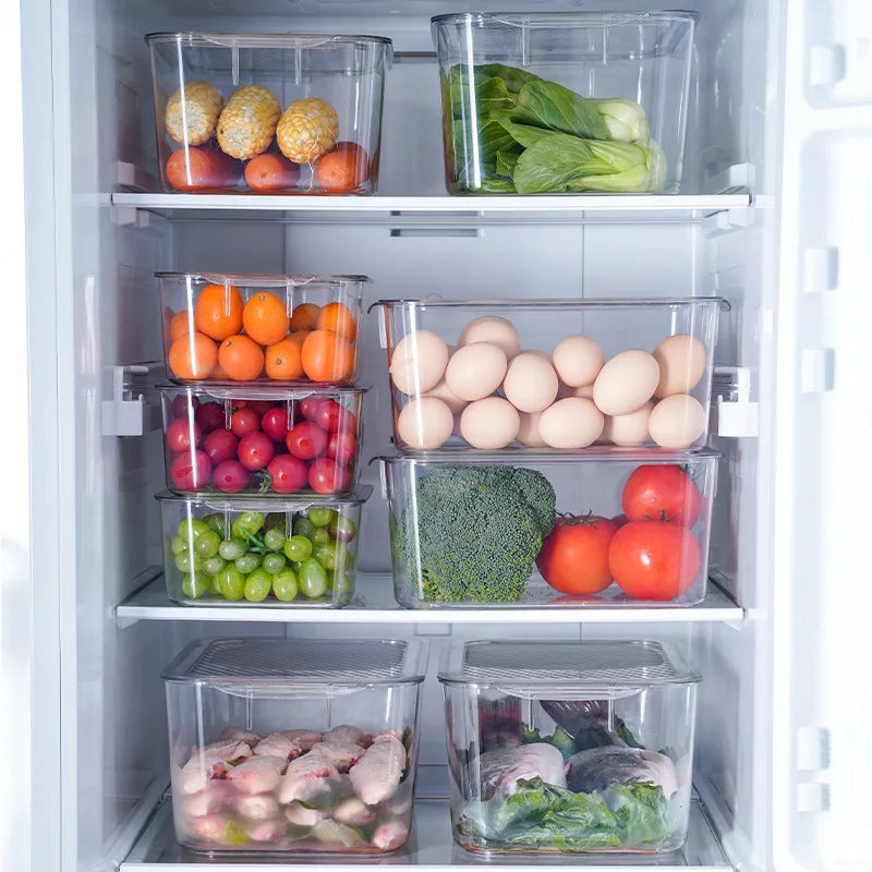 whyy transparent refrigerator organizer food storage boxes egg box fresh keeping with cover for kitchen tool gadgets accessories free global shipping