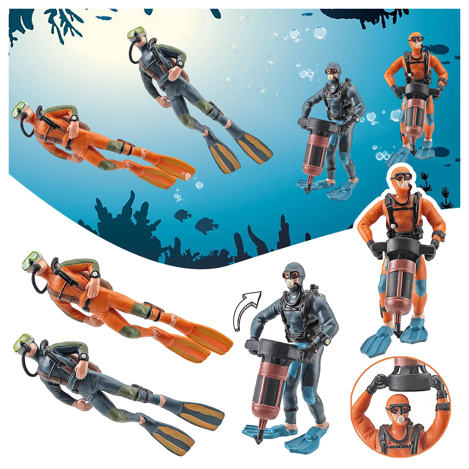 Современный стиль набор декоративных фигурок из смолы дайвер с флейтой