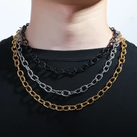 unwelded twisted curb chain men necklace stainless steel cuban chains for women wide twist cable link chain jewelry accessories