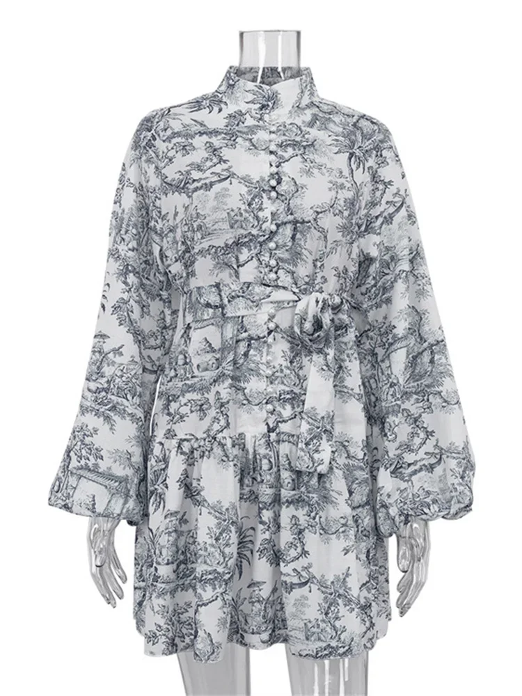 Женское винтажное мини-платье на шнуровке модное плиссированное платье с