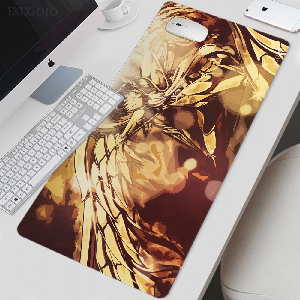 

Anime Saint Seiya Mouse Pad Gamer XL Large Home Custom Mousepad XXL keyboard pad Carpet Non-Slip Office Soft Computer